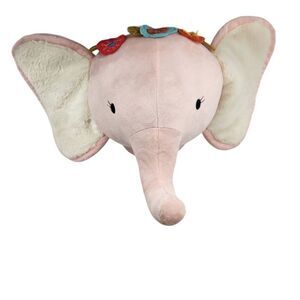 Levtex Baby Pink Elephant Head Boho Floral Wall Decor